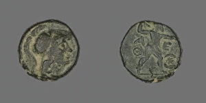 Wisdom Gallery: Coin Depicting the Goddess Athena, after 322 BCE or 220-83 BCE. Creator: Unknown