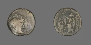 Wisdom Gallery: Coin Depicting the Goddess Athena, 336-323 BCE. Creator: Unknown