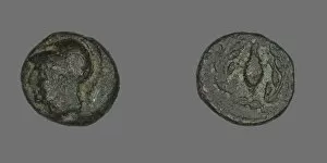 Wisdom Gallery: Coin Depicting the Goddess Athena, after 340 BCE. Creator: Unknown