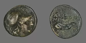 Wisdom Gallery: Coin Depicting the Goddess Athena, 387-301 BCE. Creator: Unknown
