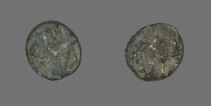 Magna Mater Prints: Coin Depicting the Goddess Kybele, 2nd-1st century BCE. Creator: Unknown