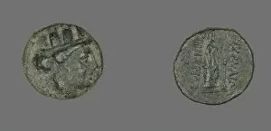 2nd Century Bc Collection: Coin Depicting the Goddess Kybele or Tyche, 2nd-1st century BCE. Creator: Unknown