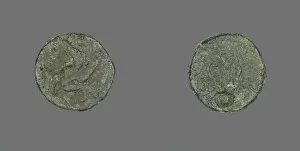 Grey Background Collection: Coin Depicting a Griffin, 4th-1st century BCE. Creator: Unknown