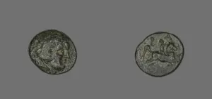 Coin Depicting Herakles, 220-178 BCE, issued by Philip V. Creator: Unknown