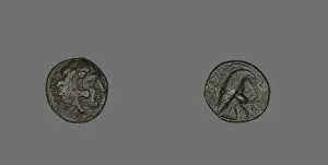 Coin Depicting the Hero Herakles, 381-369 BCE, issued by Amyntas III. Creator: Unknown