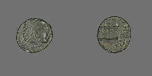 Coin Depicting the Hero Herakles, 4th century BCE and later. Creator: Unknown
