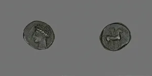 Carthage Prints: Coin Depicting a Horse and Palm Tree, 3rd century BCE. Creator: Unknown