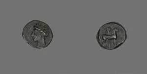Carthaginian Collection: Coin Depicting a Horse and Palm Tree, 3rd century BCE. Creator: Unknown