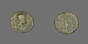 Coin Depicting a Male Bust, 55 CE. Creator: Unknown