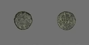 Coin Depicting a Parasol, 42-43, issued by Herod Agrippa I (37-43). Creator: Unknown