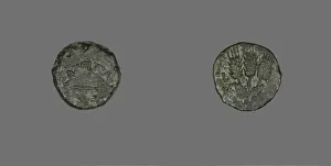 Coin Depicting a Parasol, 42-43, issued by Herod Agrippa I (37-43). Creator: Unknown