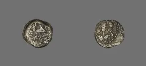 Palestinian Prints: Coin Depicting a Parasol, 42-43, reign of King Herod Agrippa I (37-43). Creator: Unknown