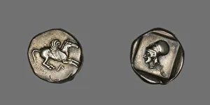 Pegasus Prints: Coin Depicting Pegasus, about 500-450 BCE. Creator: Unknown