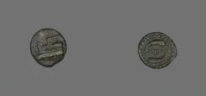 Coin Depicting a Ship's Prow, after 307-243 BCE. Creator: Unknown Coin Depicting a Ship's Prow, after 307-243 BCE. Creator: Unknown
