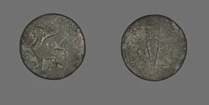 Numismatology Collection: Coin Depicting a Sphinx, 138-217 (?). Creator: Unknown