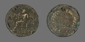 Coin Depicting Zeus Akraios, 14-37 CE. Creator: Unknown
