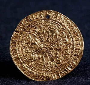 Coin (Korabelnik) of Tsar Ivan III (Averse: blossom cross), 1471-1490
