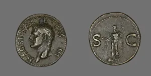 Letters Gallery: As (Coin) Portraying Agrippa, 27-12 BCE. Creator: Unknown