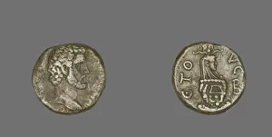 Billon Prints: Coin Portraying Emperor Antoninus Pius, 138-139. Creator: Unknown