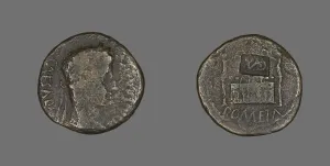 Coin Portraying Emperor Augustus, 27 BCE-14 CE. Creator: Unknown