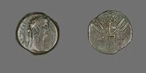 Coin Portraying Emperor Claudius, 41-54 (probably minted about 49-50). Creator: Unknown Coin Portraying Emperor Claudius, 41-54 (probably minted about 49-50). Creator: Unknown