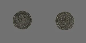 Obverse Prints: Coin Portraying Emperor Constans, 337-350. Creator: Unknown