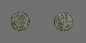 Constantinian Gallery: Coin Portraying Emperor Constans or Emperor Constantius II, 324-361. Creator: Unknown