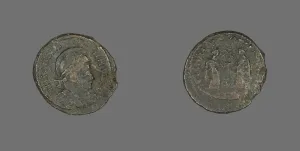 Flavius Valerius Constantinus Prints: Coin Portraying Emperor Constantine I, 318-319. Creator: Unknown