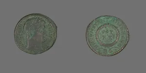 Flavius Valerius Constantinus Prints: Coin Portraying Emperor Constantine I, AD 321. Creator: Unknown