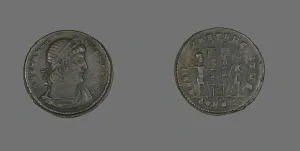 Coin Portraying Emperor Constantine I, 333-335 AD. Creator: Unknown