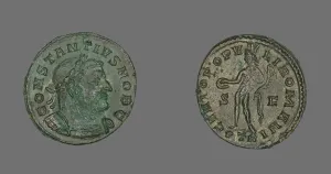 Genius Prints: Coin Portraying Emperor Constantius I, 303-305. Creator: Unknown