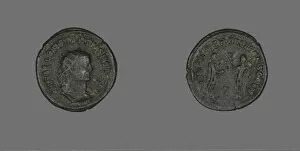 Constantinian Gallery: Coin Portraying Emperor Constantius I, 293-305. Creator: Unknown