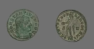 Laurel Wreath Collection: Coin Portraying Emperor Constantius I, 303-305. Creator: Unknown