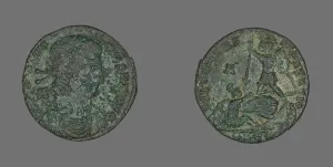 Constantius Prints: Coin Portraying Emperor Constantius II, 348-350. Creator: Unknown