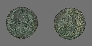 Numismatology Collection: Coin Portraying Emperor Constantius II, 348-350. Creator: Unknown