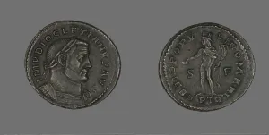 Dalmatia Prints: Coin Portraying Emperor Diocletian, 284-305. Creator: Unknown