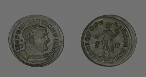Diocles Prints: Coin Portraying Emperor Diocletian, 303-305. Creator: Unknown