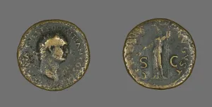 Domitian Prints: Coin Portraying Emperor Domitian, 81-96. Creator: Unknown