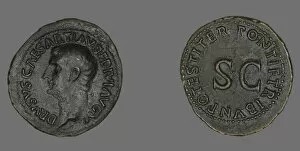 Letters Gallery: As (Coin) Portraying Emperor Drusus, 22-23. Creator: Unknown