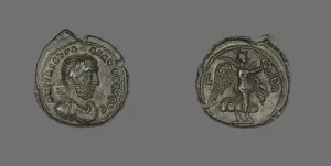 Billon Prints: Coin Portraying Emperor Gallienus, 253-260. Creator: Unknown