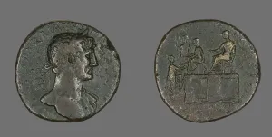 Emperor Hadrian Gallery: Coin Portraying Emperor Hadrian, 118. Creator: Unknown