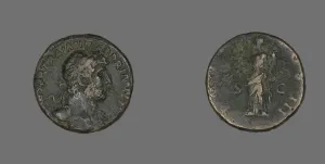 Hadrian Prints: As (Coin) Portraying Emperor Hadrian, 119-125. Creator: Unknown