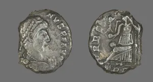 Coin Portraying an Emperor, late 4th century. Creator: Unknown