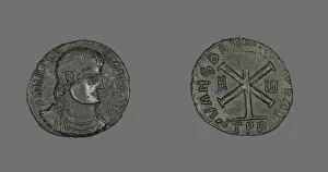Numismatology Collection: Coin Portraying Emperor Magnentius, 350-353. Creator: Unknown
