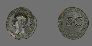Tiberius Claudius Nero Prints: As (Coin) Portraying Emperor Tiberius, 22-23. Creator: Unknown