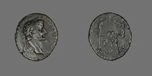Tiberius Claudius Nero Prints: Coin Portraying Emperor Tiberius, c. 14 CE. Creator: Unknown