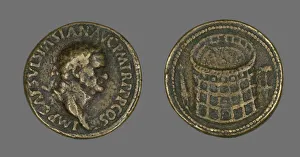 Titus Flavius Vespasianus Prints: Coin Portraying Emperor Vespasian, 70. Creator: Unknown