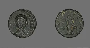 Julia Prints: Coin Portraying Julia, before 217. Creator: Unknown