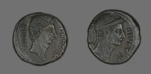 Slaughter Collection: Coin Portraying Julius Caesar, about 38 BCE. Creator: Unknown