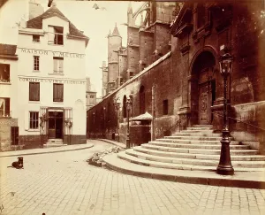Street Lamp Prints: Coin Rue De La Montagne Ste Genevieve (4881), Printed 1914 circa. Creator: Eugene Atget
